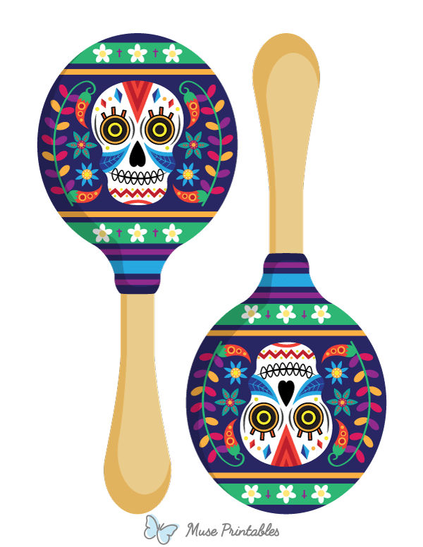 Dia de los Muertos Maracas Photo Booth Prop
