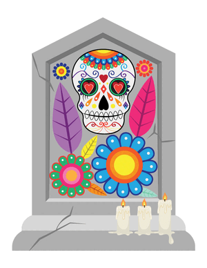 Dia de los Muertos Tombstone Photo Booth Prop