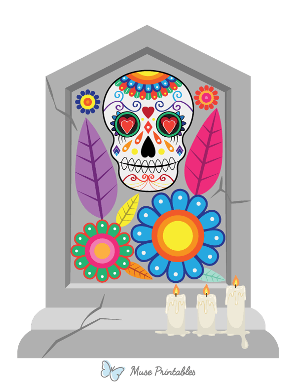 Dia de los Muertos Tombstone Photo Booth Prop