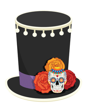 Dia de los Muertos Top Hat Photo Booth Prop