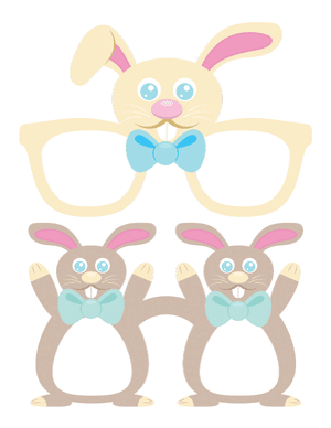 Easter Bunny Glasses Photo Booth Prop