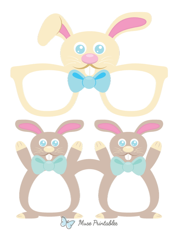 Easter Bunny Glasses Photo Booth Prop