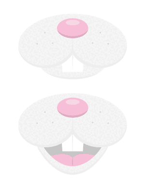 Easter Bunny Mouth and Nose Photo Booth Prop