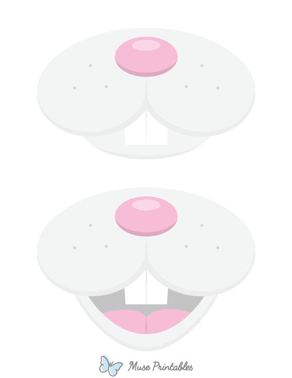 Easter Bunny Mouth and Nose Photo Booth Prop