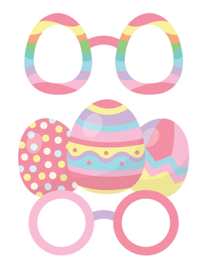 Easter Egg Glasses Photo Booth Prop