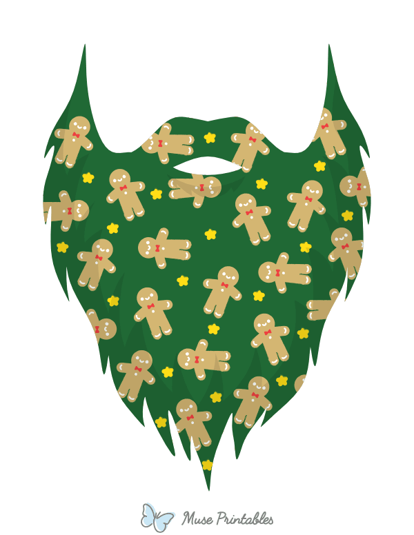 Gingerbread Man Beard Photo Booth Prop