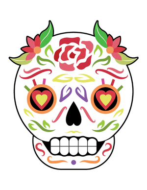 Girly Sugar Skull Photo Booth Prop