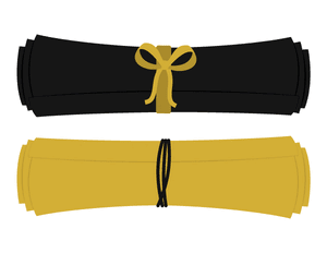 Gold and Black Diploma Photo Booth Prop