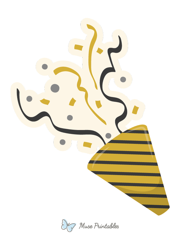 Gold and Black Party Popper Photo Booth Prop