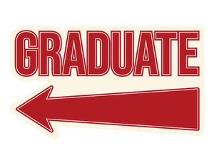 Graduate Left Arrow Photo Booth Prop