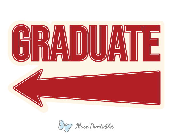 Graduate Left Arrow Photo Booth Prop