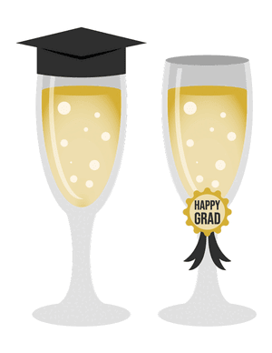 Graduation Champagne Glasses Photo Booth Prop