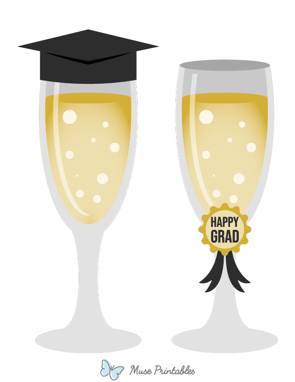 Graduation Champagne Glasses Photo Booth Prop