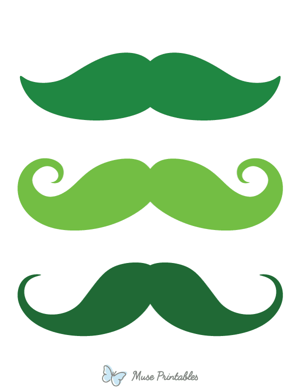 Green Mustache Photo Booth Prop