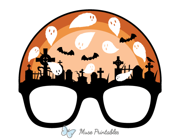 Halloween Cemetery Glasses Photo Booth Prop