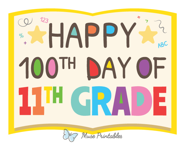 Happy 100th Day of 11th Grade Photo Booth Prop