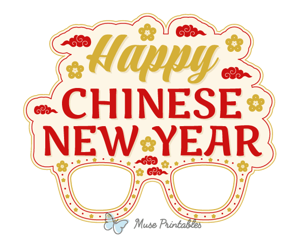 Happy Chinese New Year Glasses Photo Booth Prop