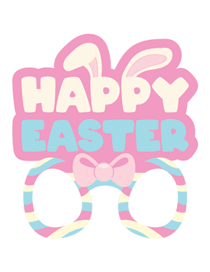 Happy Easter Glasses Photo Booth Prop