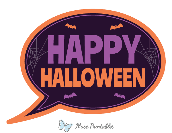 Happy Halloween Speech Bubble Photo Booth Prop