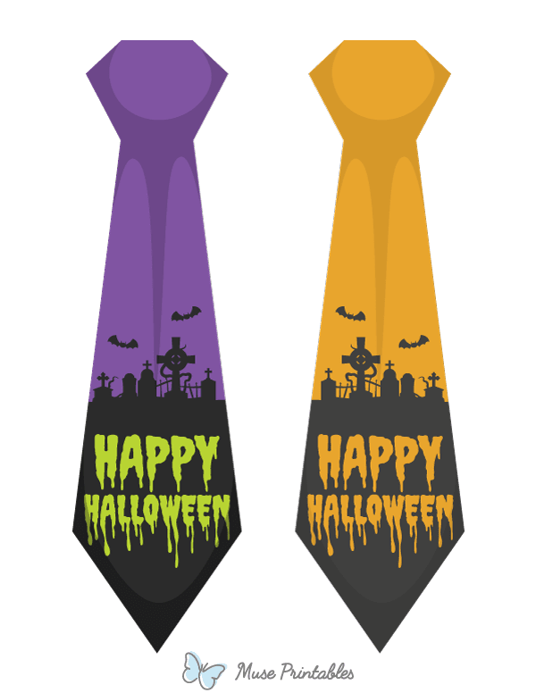 Happy Halloween Tie Photo Booth Prop