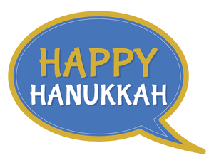 Happy Hanukkah Speech Bubble Photo Booth Prop