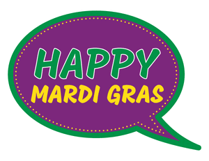Happy Mardi Gras Speech Bubble Photo Booth Prop