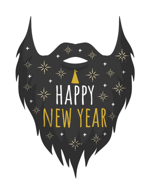 Happy New Year Beard Photo Booth Prop