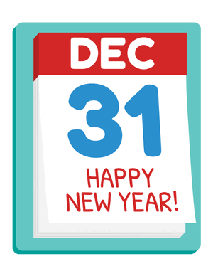 Happy New Year Calendar Photo Booth Prop