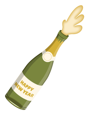 Happy New Year Champagne Photo Booth Prop