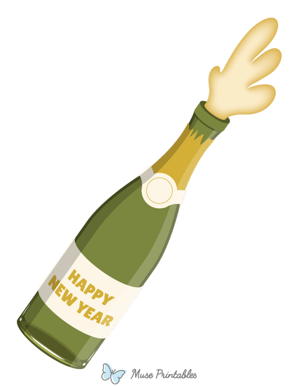 Happy New Year Champagne Photo Booth Prop