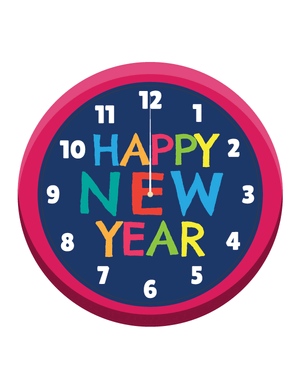 Happy New Year Clock Photo Booth Prop