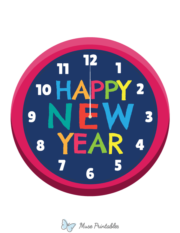 Happy New Year Clock Photo Booth Prop