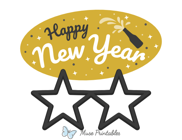 Happy New Year Glasses Photo Booth Prop