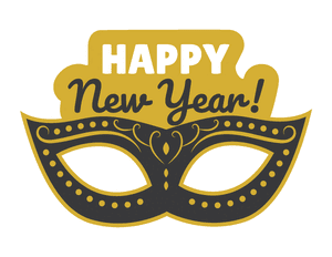 Happy New Year Masquerade Mask Photo Booth Prop