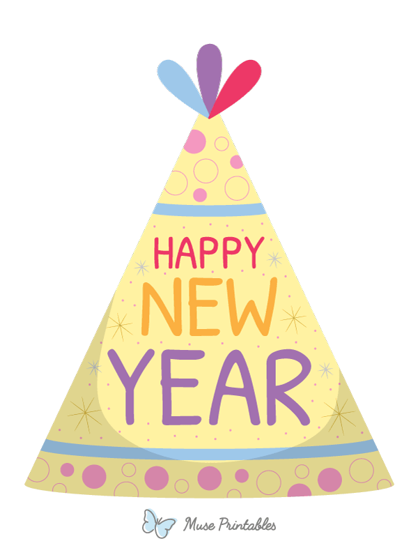 Happy New Year Party Hat Photo Booth Prop