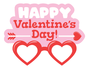 Happy Valentine's Day Glasses Photo Booth Prop