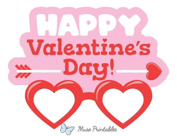 Happy Valentine's Day Glasses Photo Booth Prop