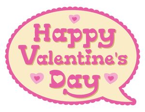 Happy Valentine's Day Speech Bubble Photo Booth Prop