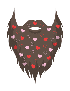 Heart Patterned Beard Photo Booth Prop