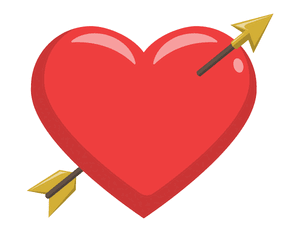 Heart Pierced With Arrow Photo Booth Prop