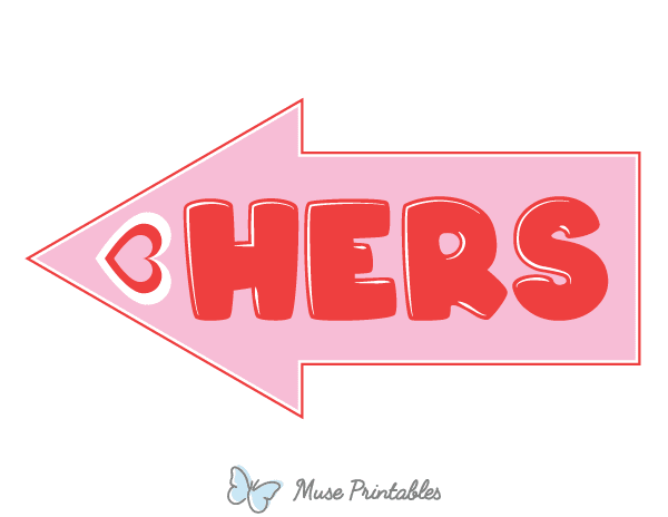 Hers Left Arrow Photo Booth Prop