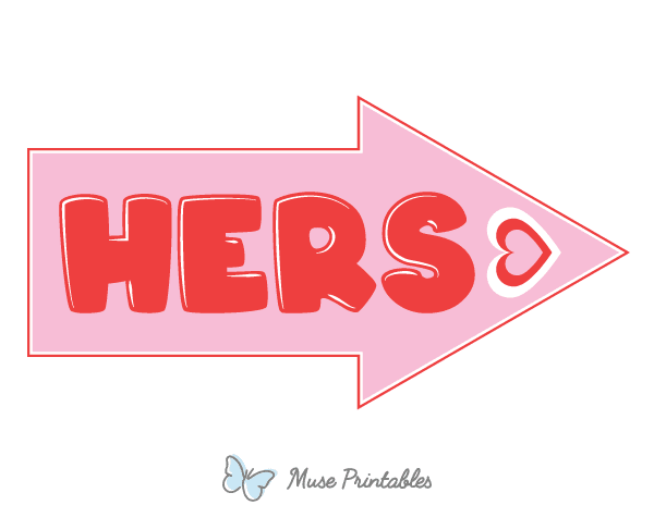 Hers Right Arrow Photo Booth Prop