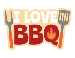 I Love BBQ Photo Booth Prop