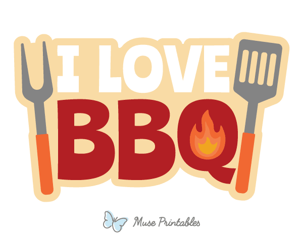 I Love BBQ Photo Booth Prop