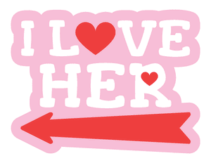 I Love Her Left Arrow Photo Booth Prop