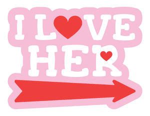 I Love Her Right Arrow Photo Booth Prop