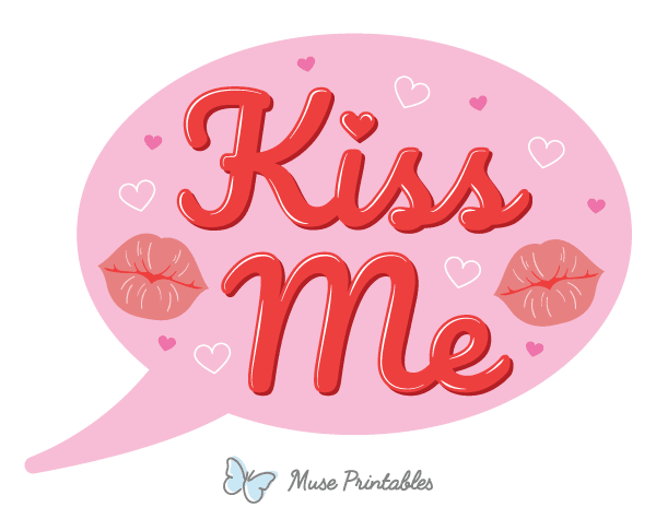 Kiss Me Speech Bubble Photo Booth Prop