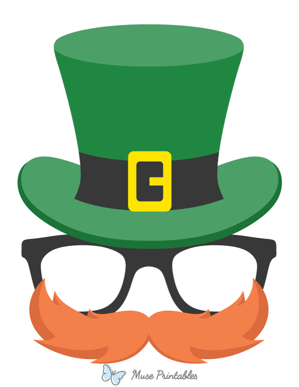 Leprechaun Glasses and Mustache Photo Booth Prop