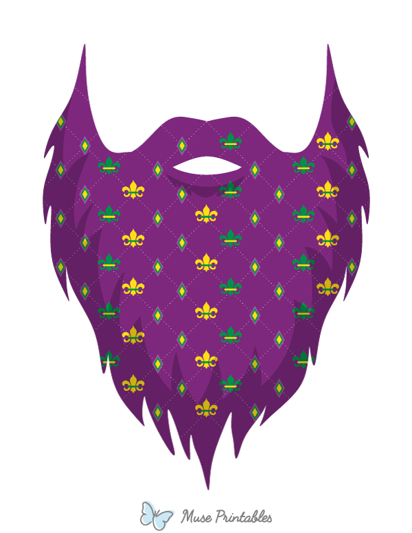 Mardi Gras Beard Photo Booth Prop