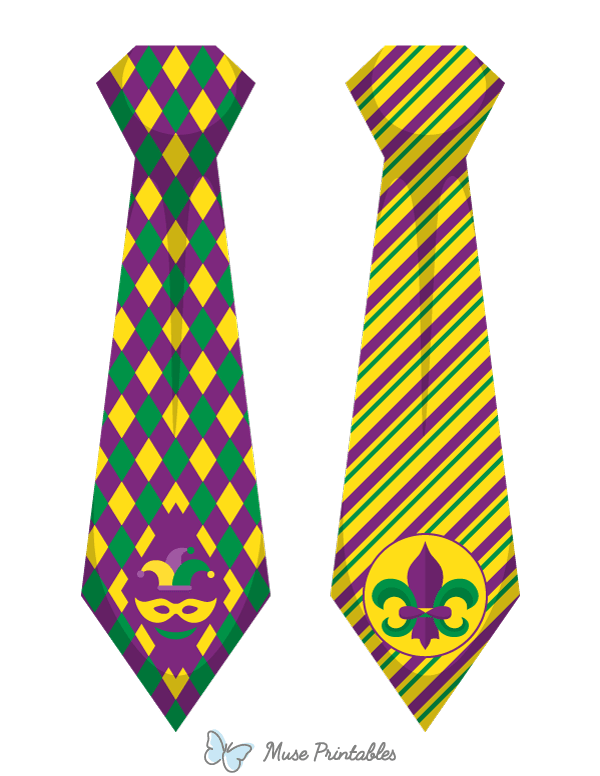 Mardi Gras Tie Photo Booth Prop